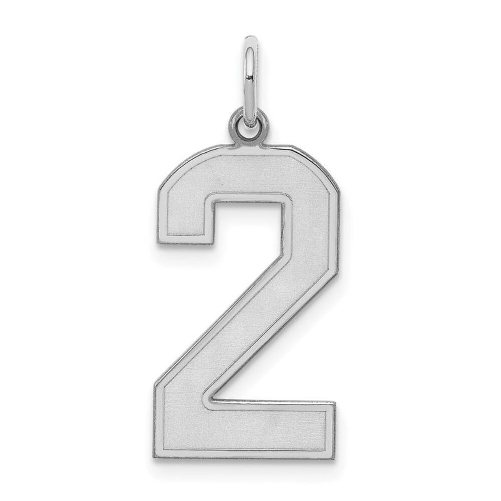 Sterling Silver, Jersey Collection, Large Number 2 Pendant